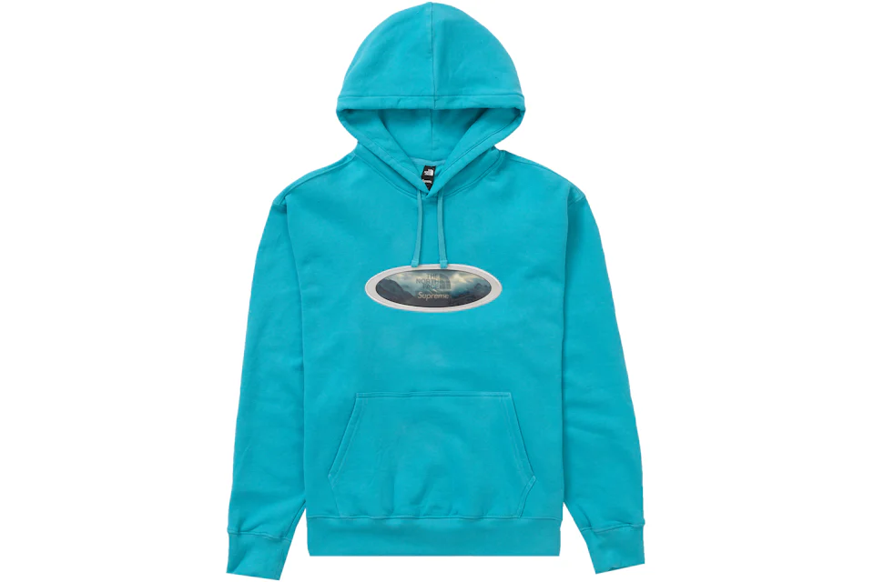 Supreme The North Face Lenticular Mountains Hooded Sweatshirt Teal