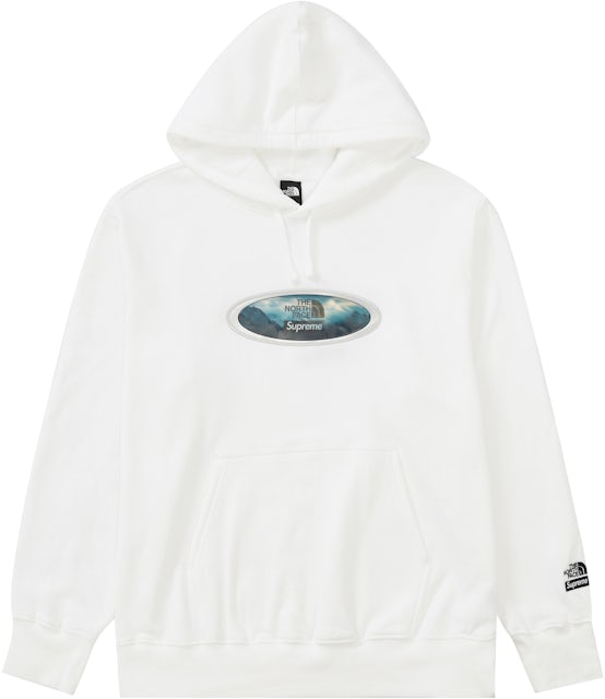 Supreme The North Face Metallic Logo Hooded Sweatshirt White