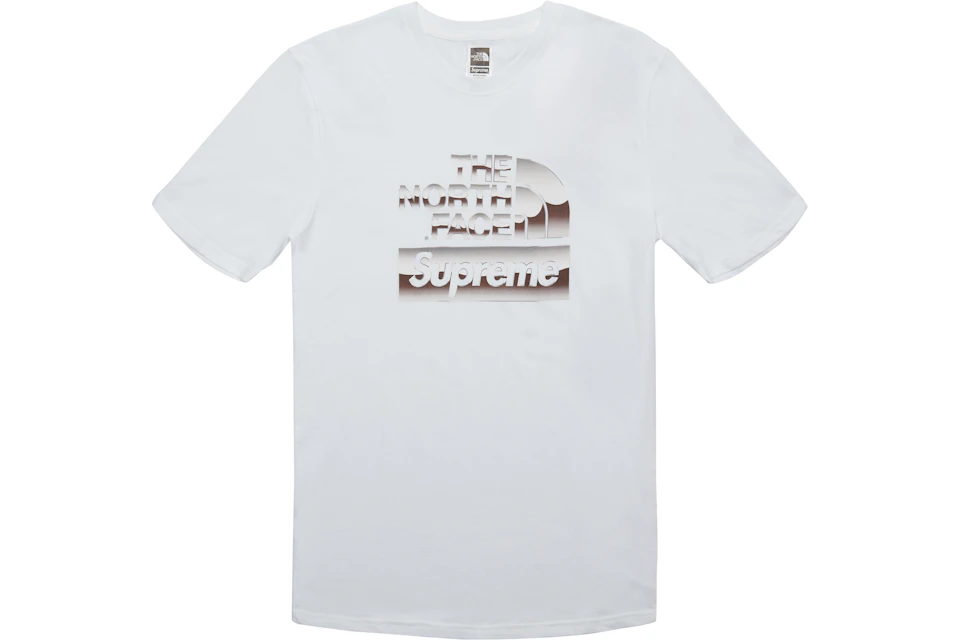 North Face Metallic Logo T Shirt White