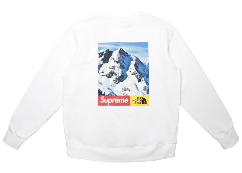 Supreme The North Face Mountain Crewneck Sweatshirt White Men's