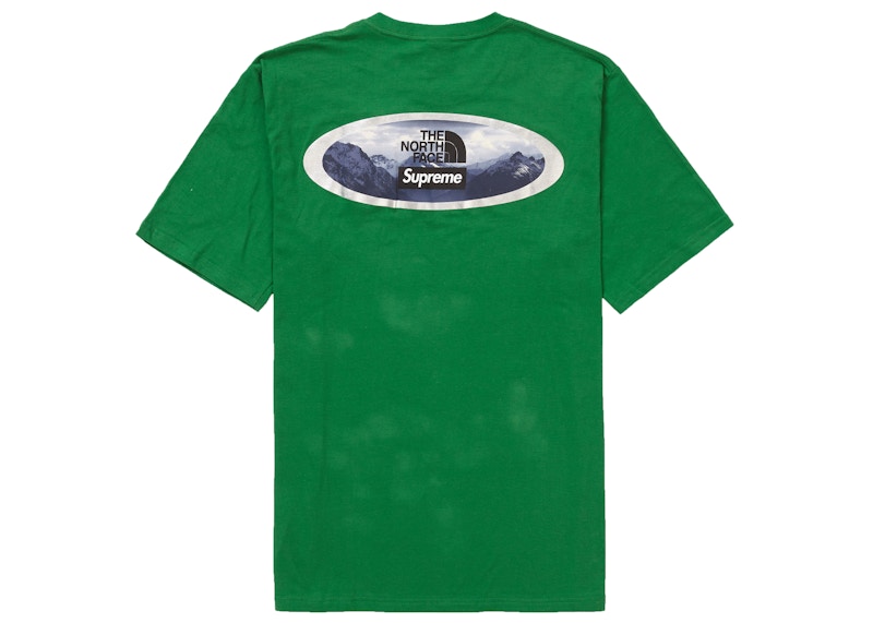 Supreme The North Face Mountains Tee Green Men's - FW21 - US