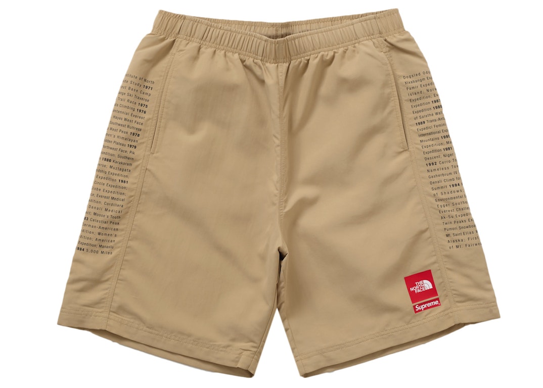 Pre-owned Supreme The North Face Nylon Short Light Brown In Khaki