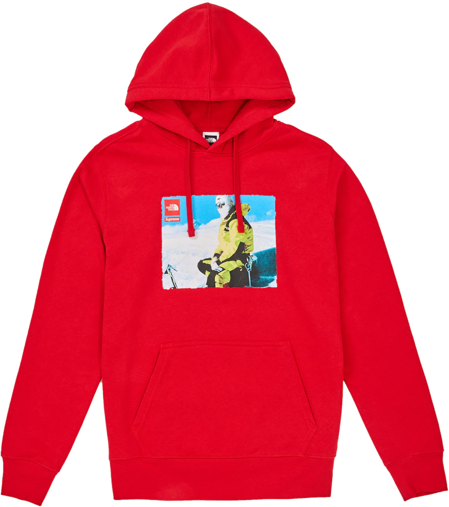 NWT Supreme x The North Face Men's Red Photo Box Logo Hoodie FW18 L DS  AUTHENTIC