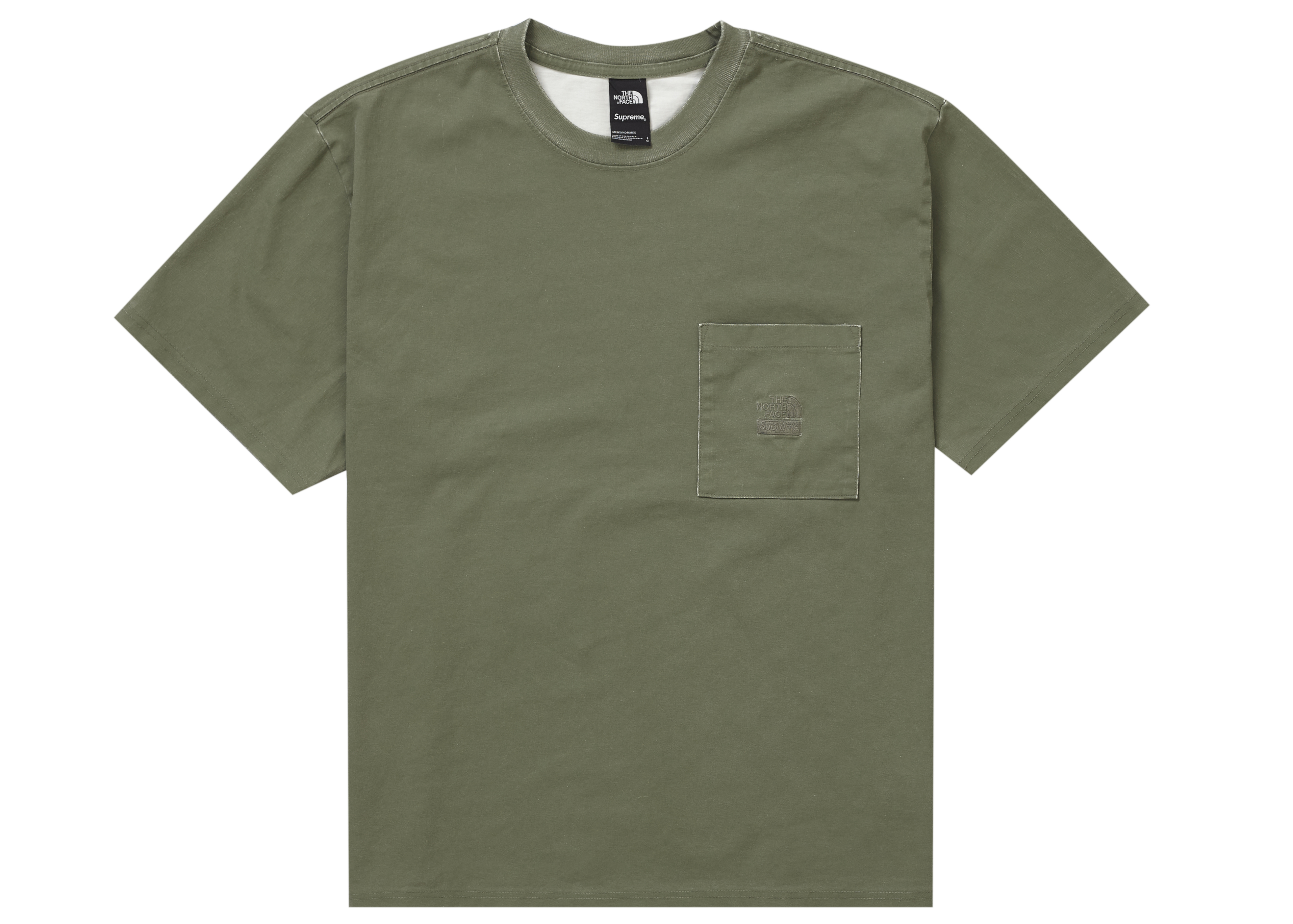 Supreme The North Face Pigment Printed Pocket Tee Olive Men's