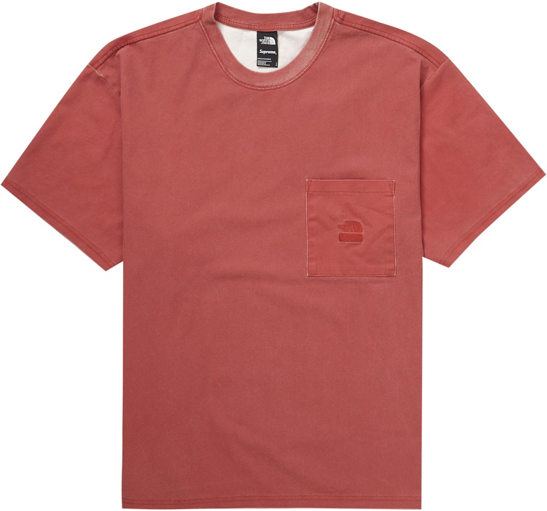 Supreme The North Face Pigment Printed Pocket Tee Red - SS21