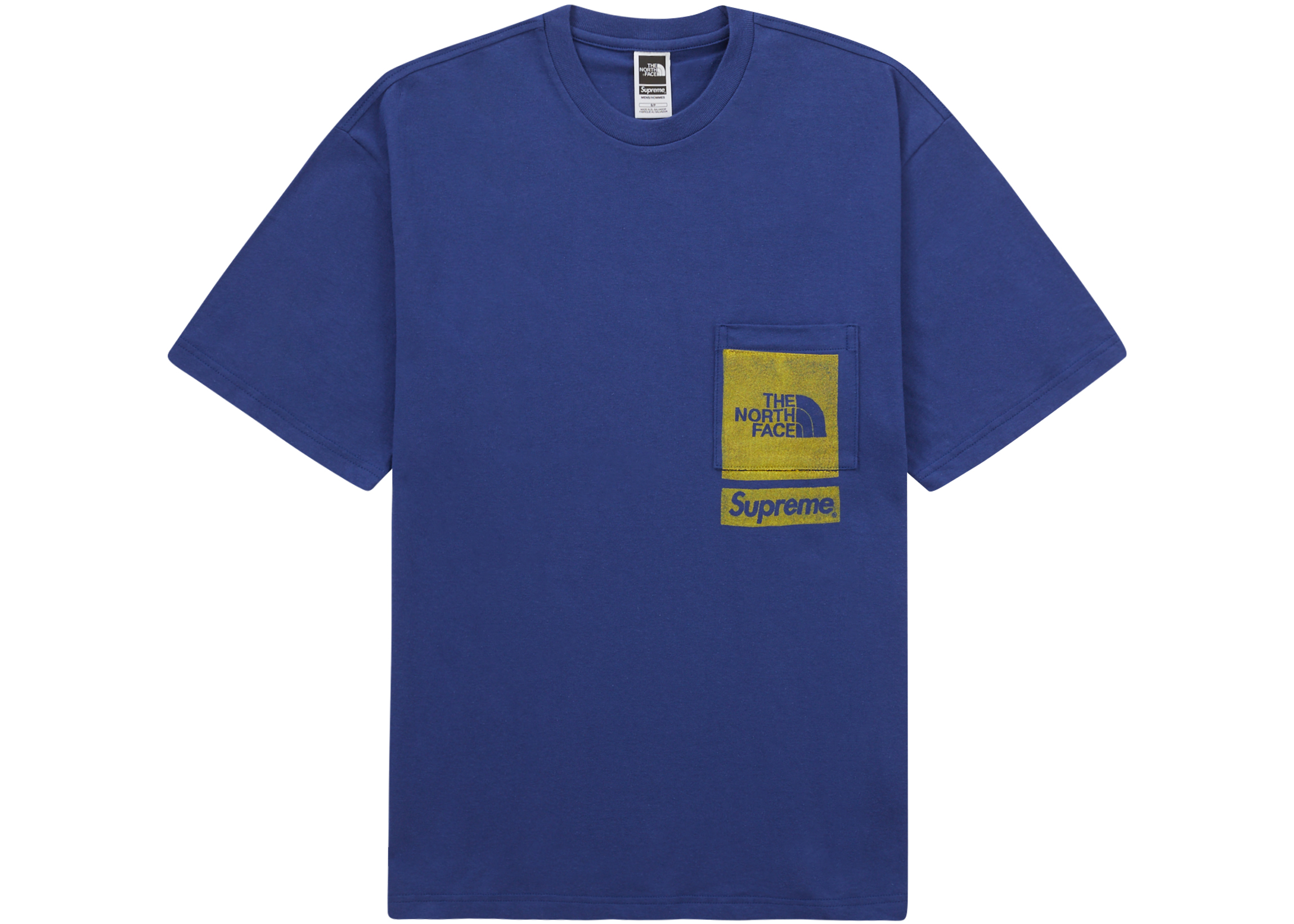 Supreme The North Face Printed Pocket Tee Navy Men's - SS23 - GB