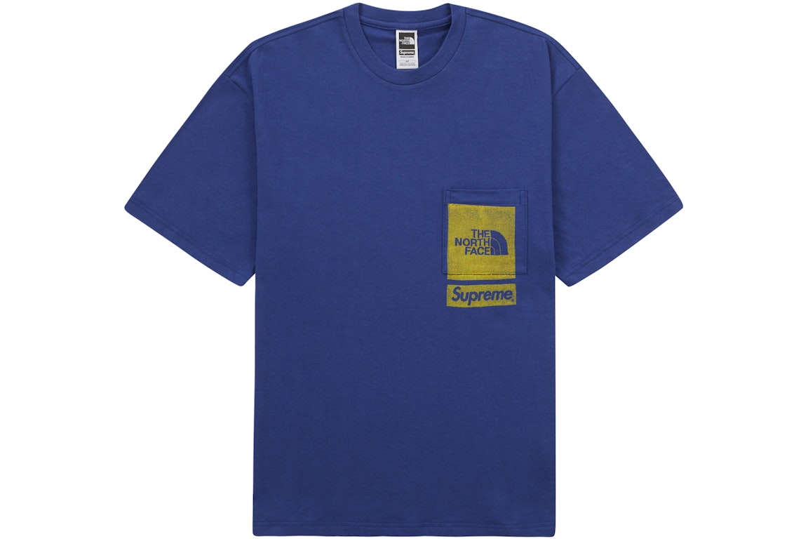 Pre-owned Supreme The North Face Printed Pocket Tee Navy