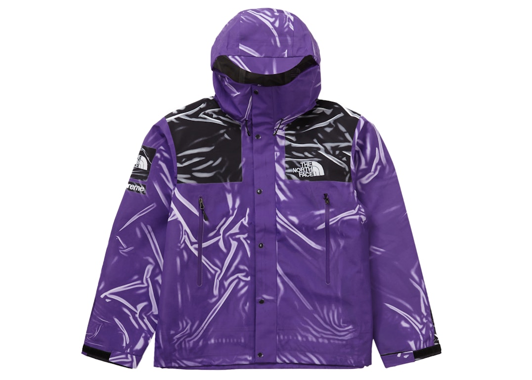 Pre-owned Supreme The North Face Printed Taped Seam Shell Trompe L'oeil Jacket Purple