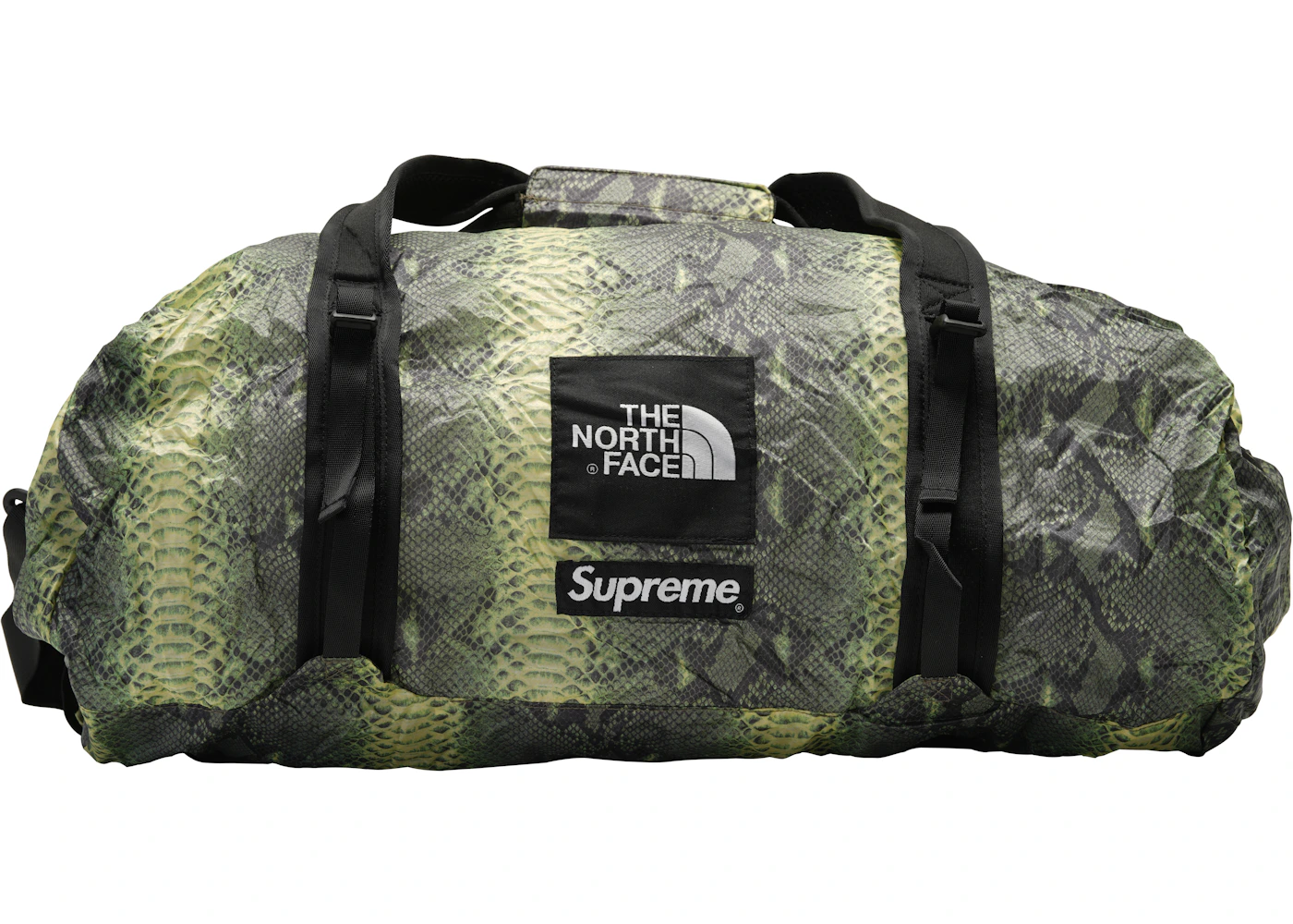 Supreme The North Face Snakeskin Flyweight Duffle Bag Green SS18