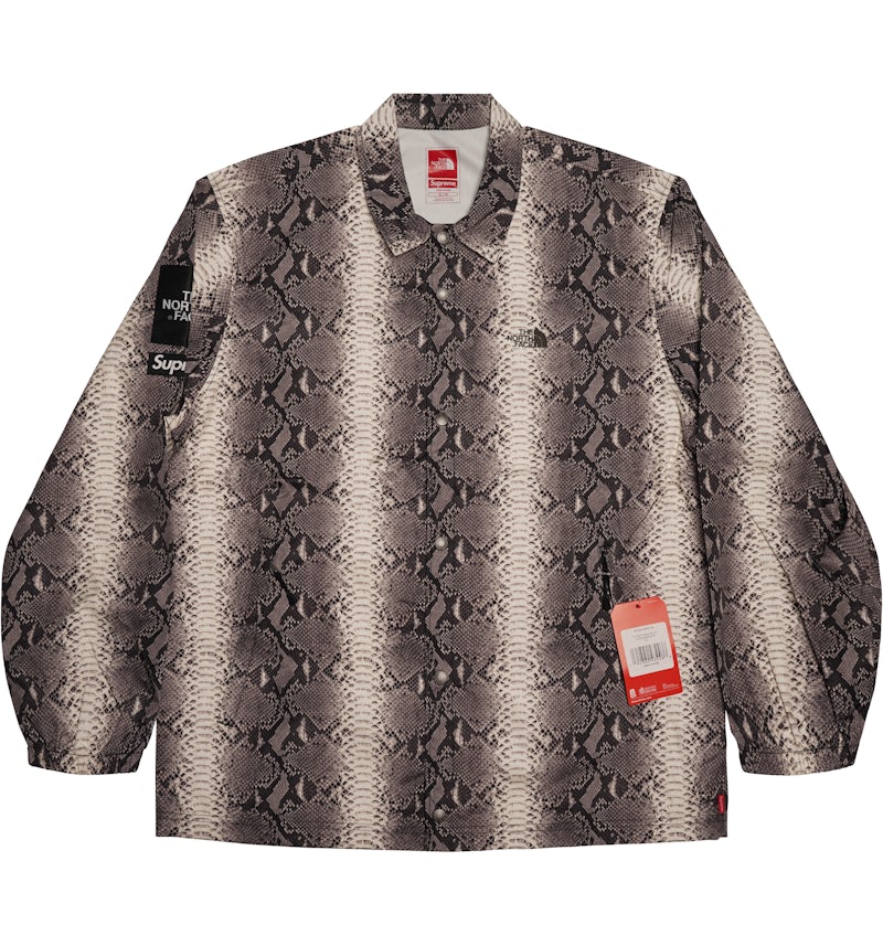 Supreme The North Face Snakeskin Taped Seam Coaches Jacket Black