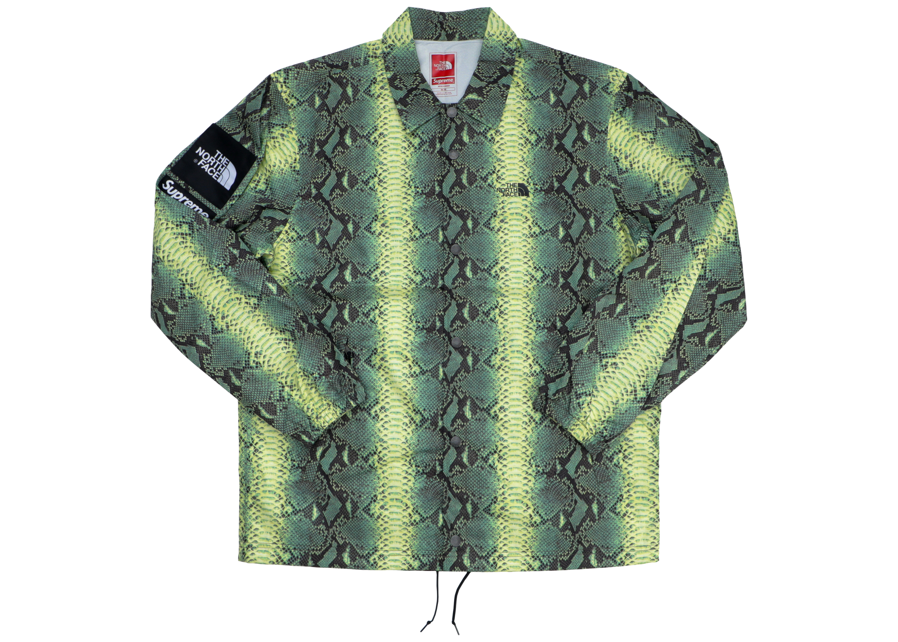 Supreme The North Face Snakeskin Taped Seam Coaches Jacket Green