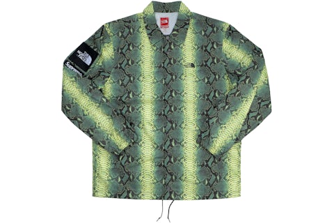 Supreme The North Face Snakeskin Taped Seam Coaches Jacket Green