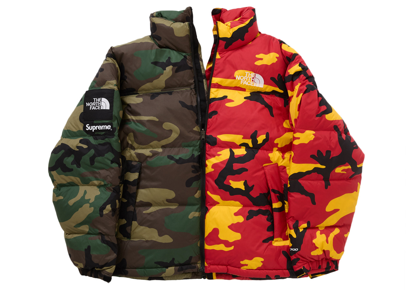 Supreme The North Face Split Nuptse Jacket Woodland Camo Men's ...