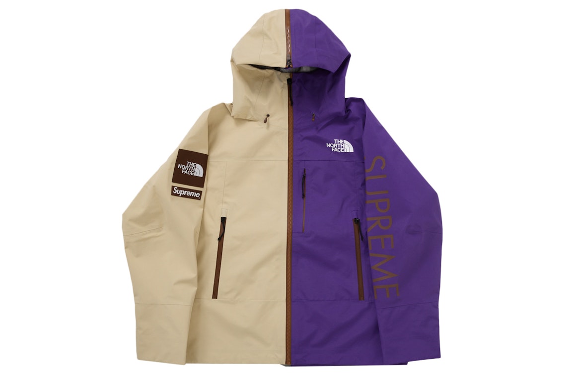 Pre-owned Supreme The North Face Split Taped Seam Shell Jacket White In Tan