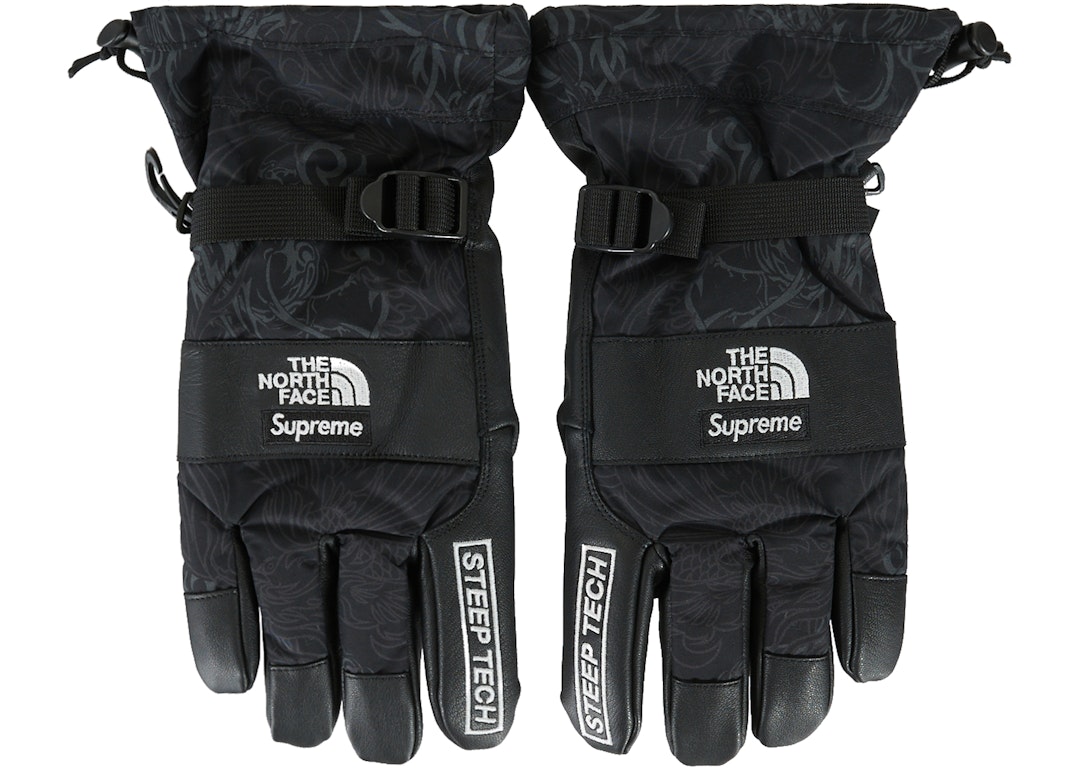 Pre-owned Supreme The North Face Steep Tech Gloves Black Dragon