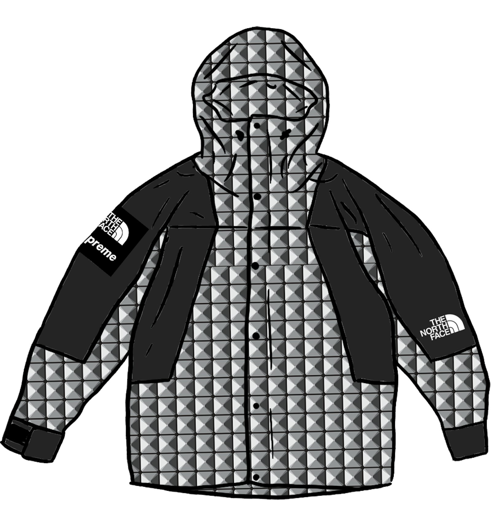 Supreme The North Face Studded Mountain Light Jacket Black