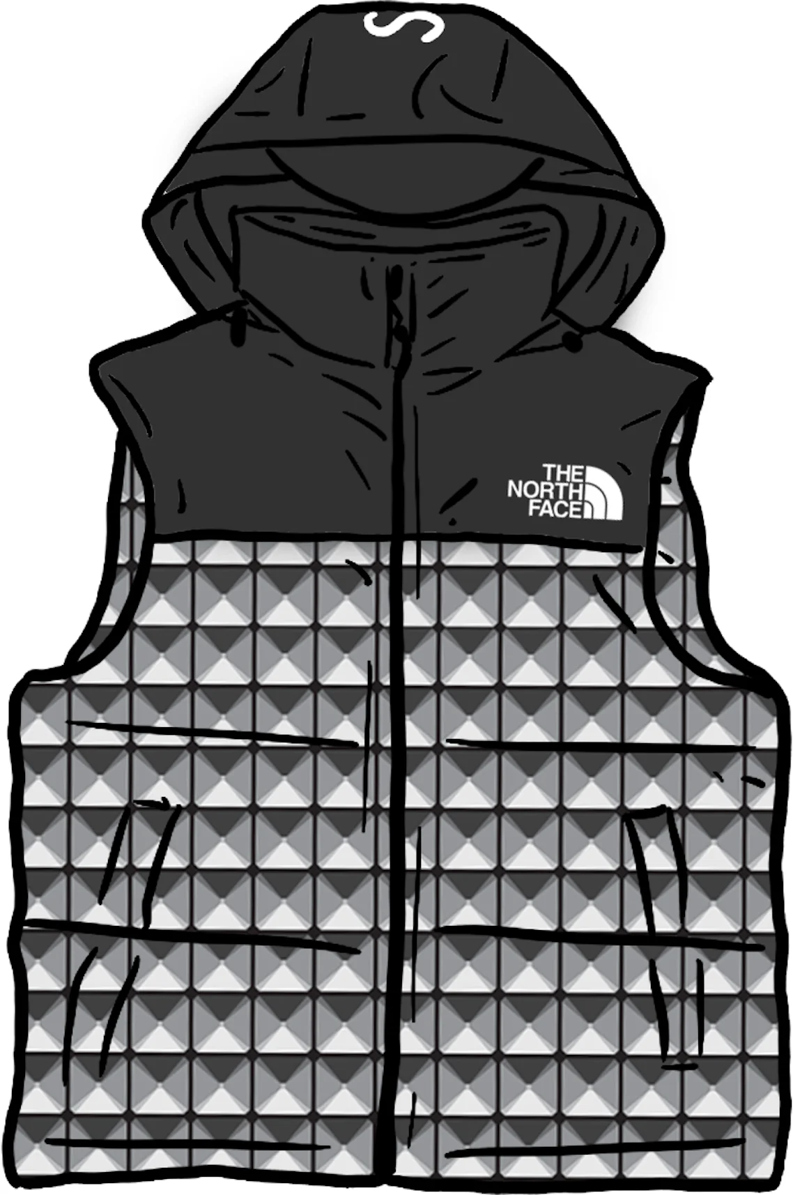 Supreme The North Face Studded Nuptse Vest Black Men's - SS21