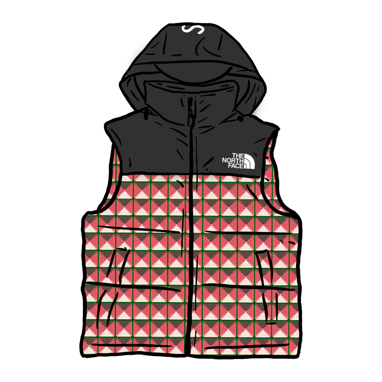 Supreme The North Face Studded Nuptse Vest Red