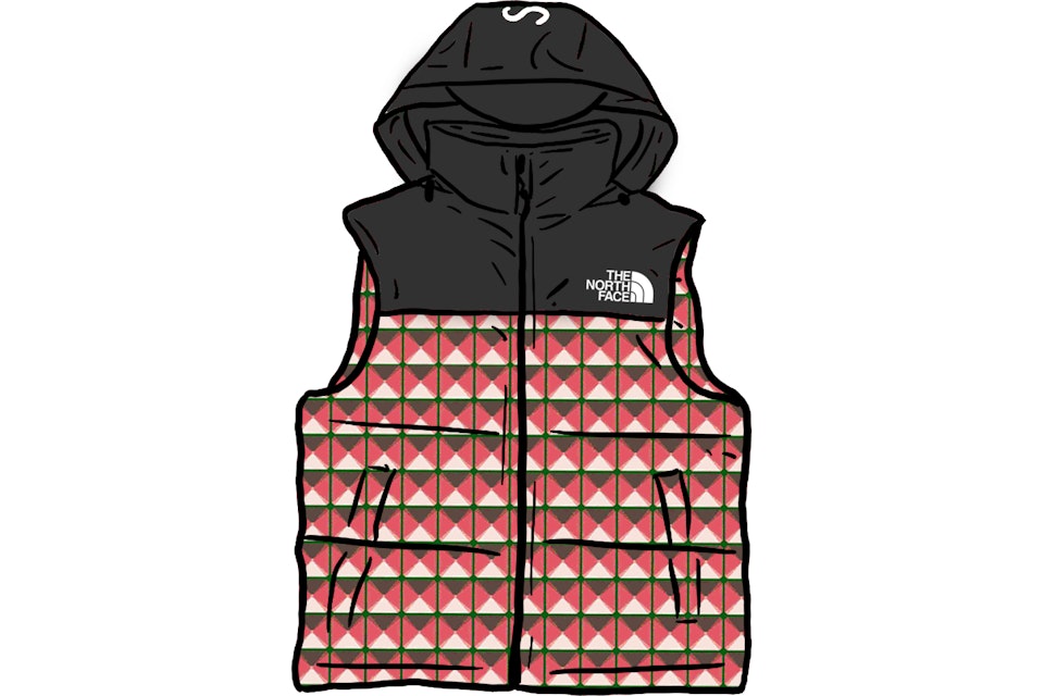 Supreme The North Face Studded Nuptse Vest Red