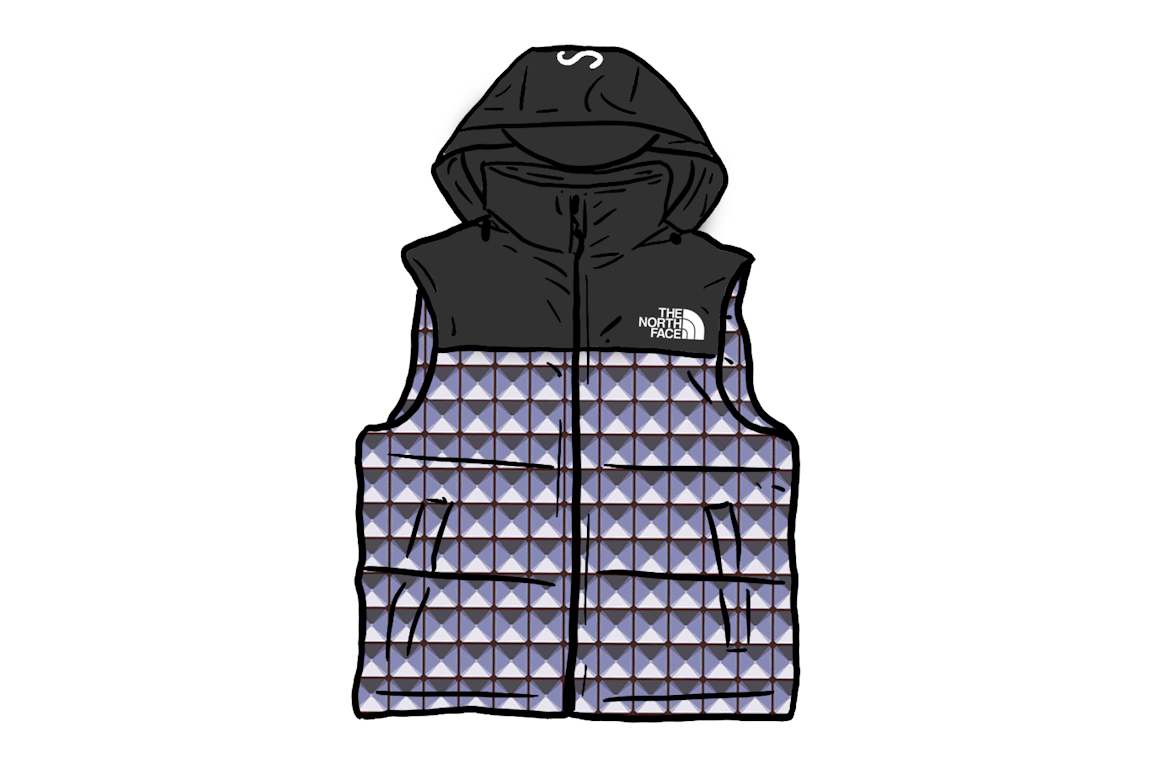 Pre-owned Supreme The North Face Studded Nuptse Vest Royal