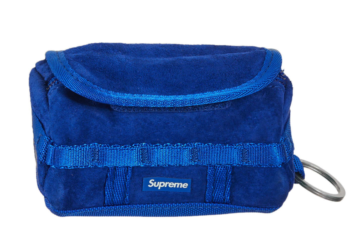 Supreme The North Face Suede Base Camp Duffle Keychain Blue