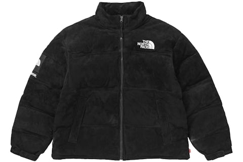 Jacke Supreme The North Face Veloursleder Nuptse schwarz Herren