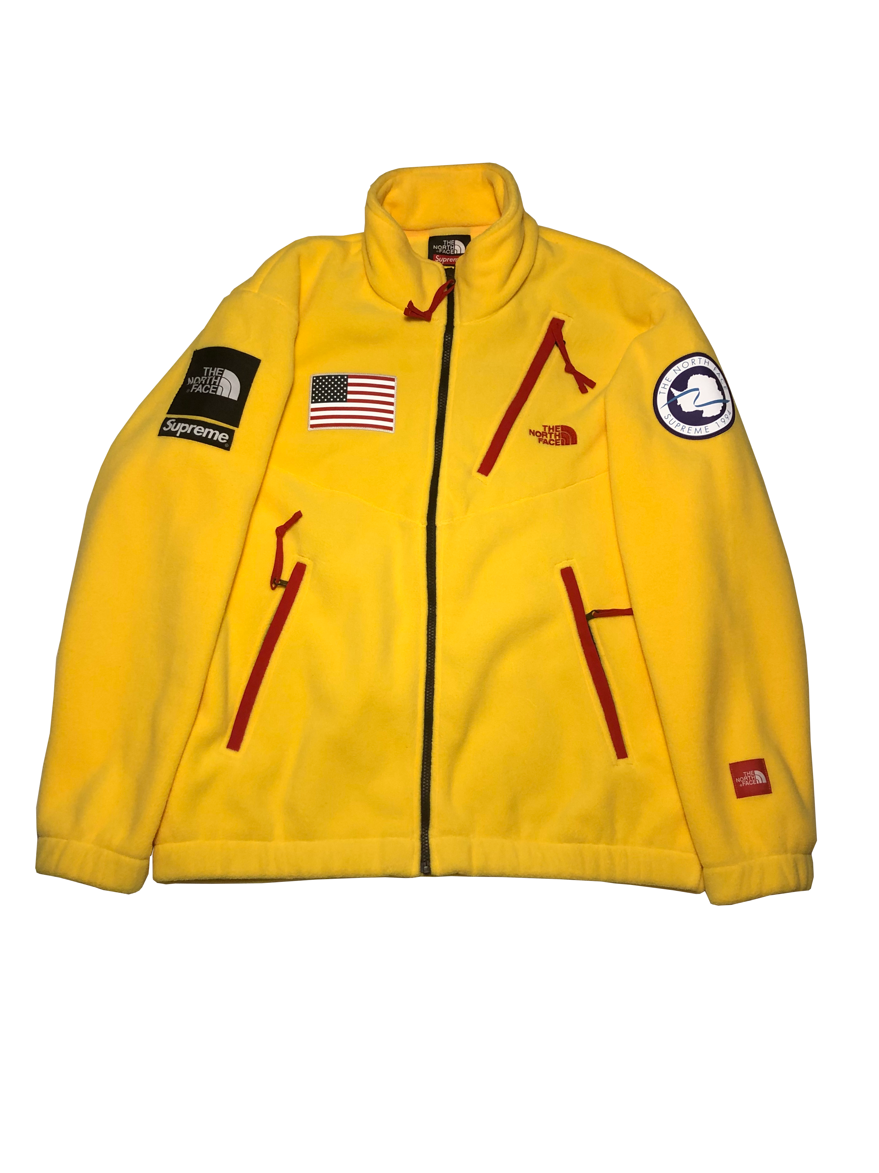 yellow north face fleece jacket