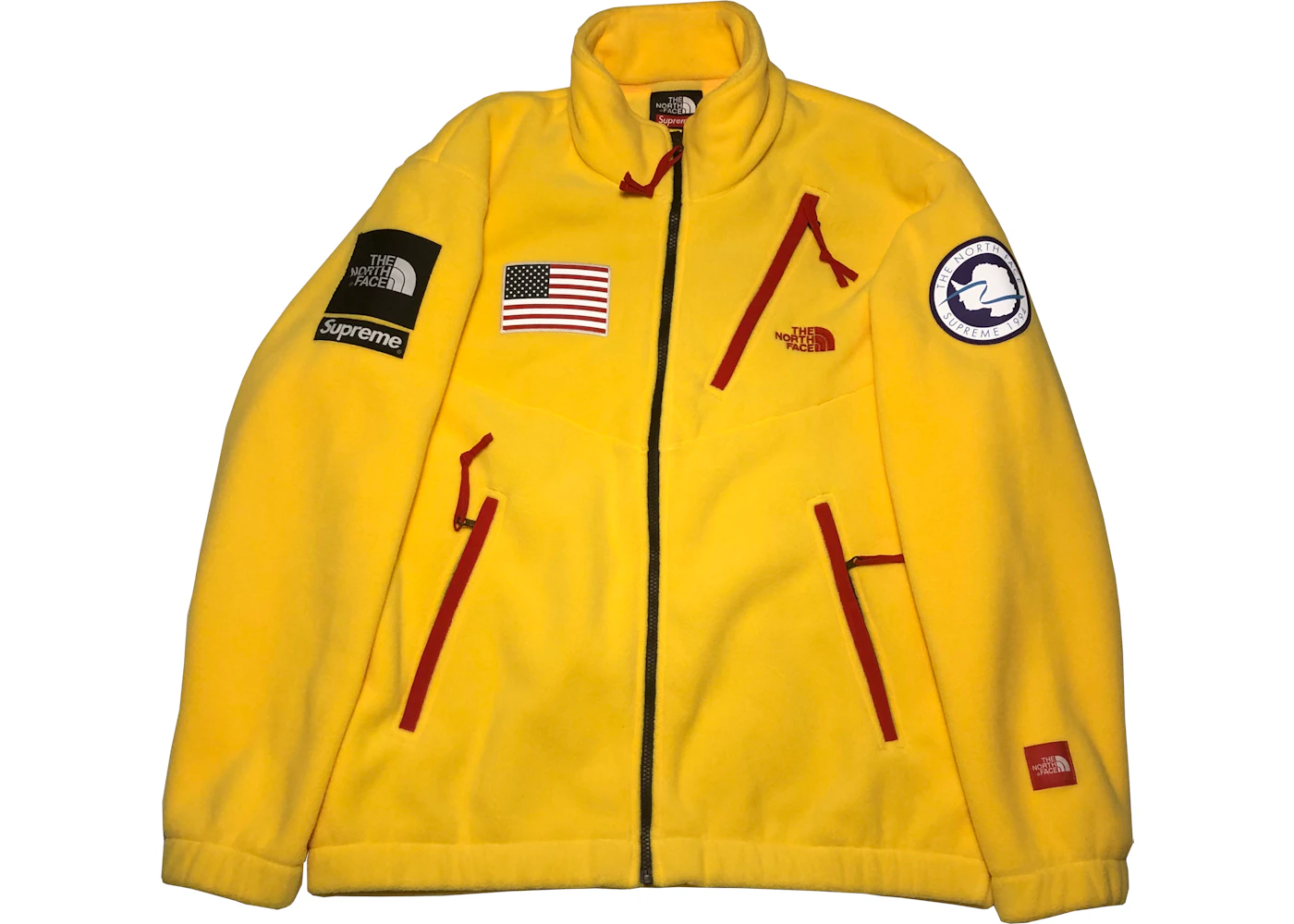 yellow supreme north face jacket