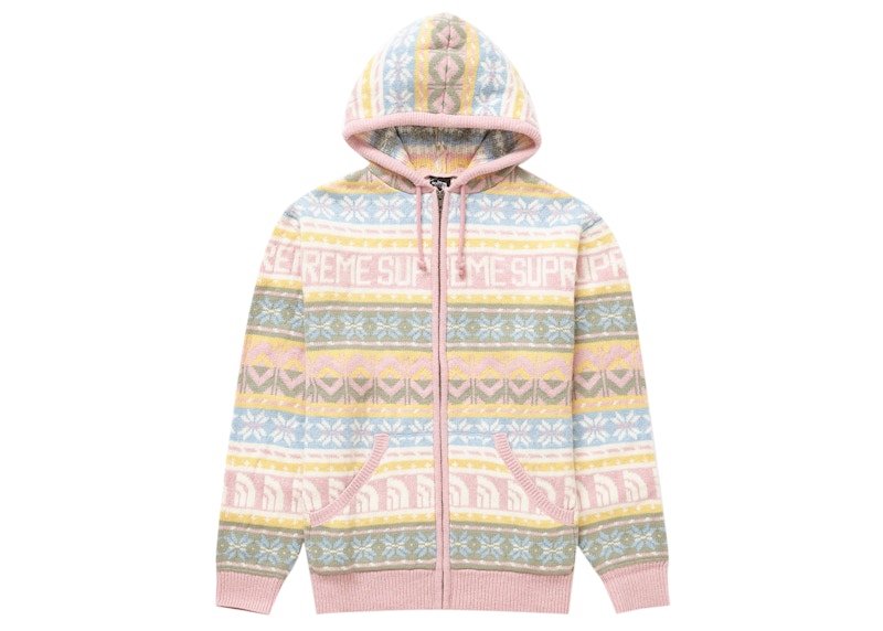 Supreme The North Face Zip Up Hooded Sweater Pink Men's 