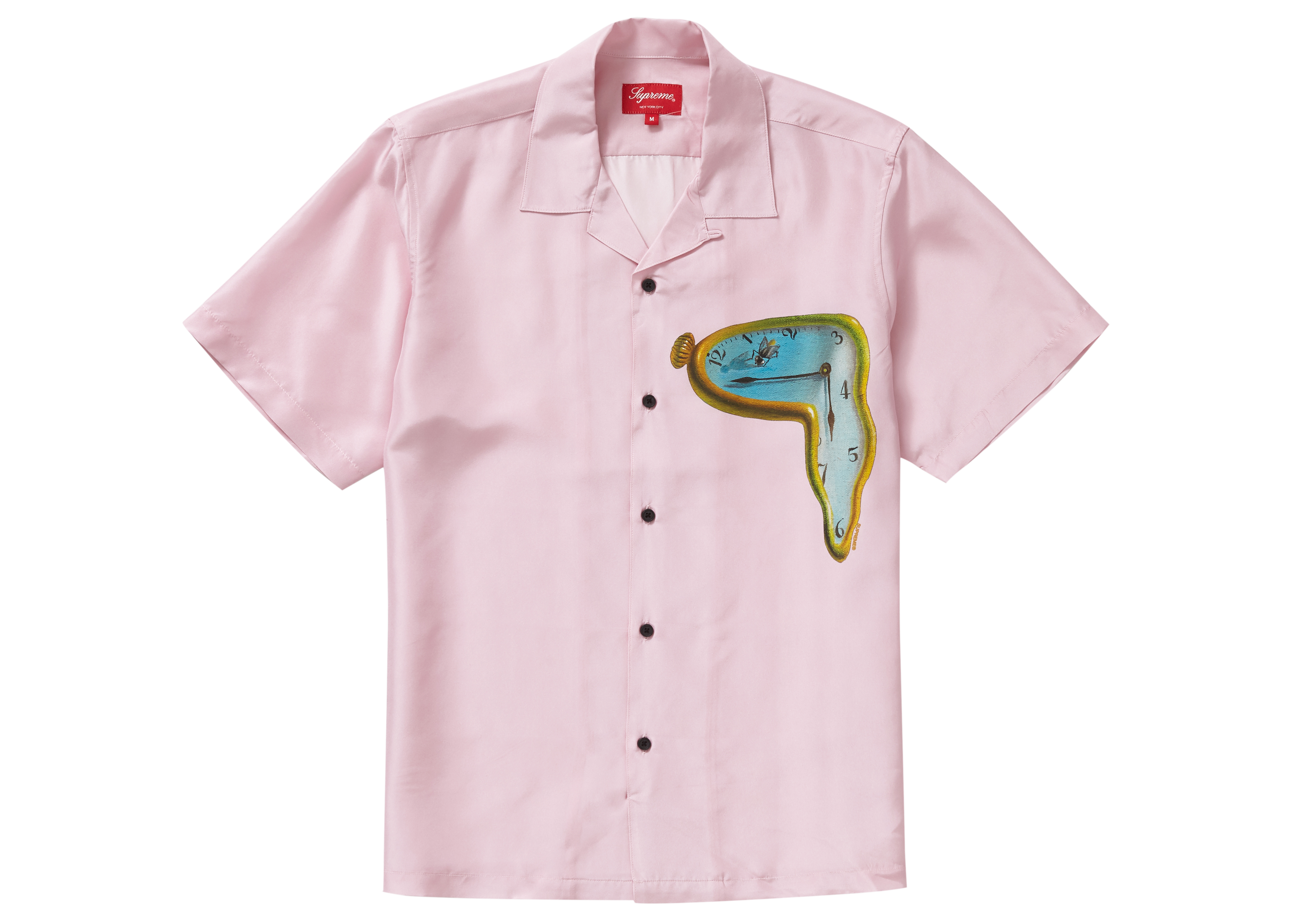 Supreme The Persistence of Memory Silk S/S Shirt Light Pink - SS19