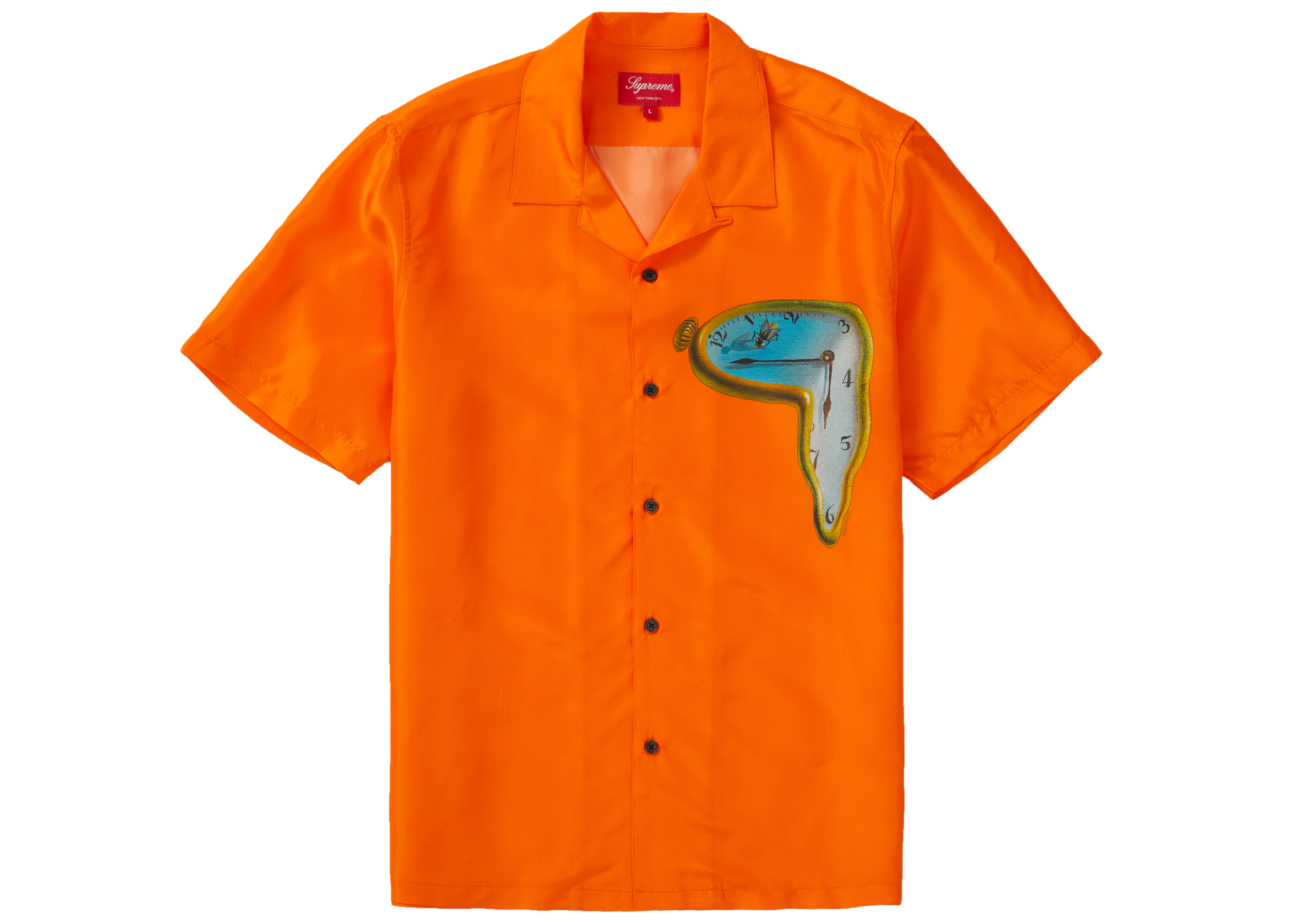 Supreme The Persistence of Memory Silk S/S Shirt Orange - SS19