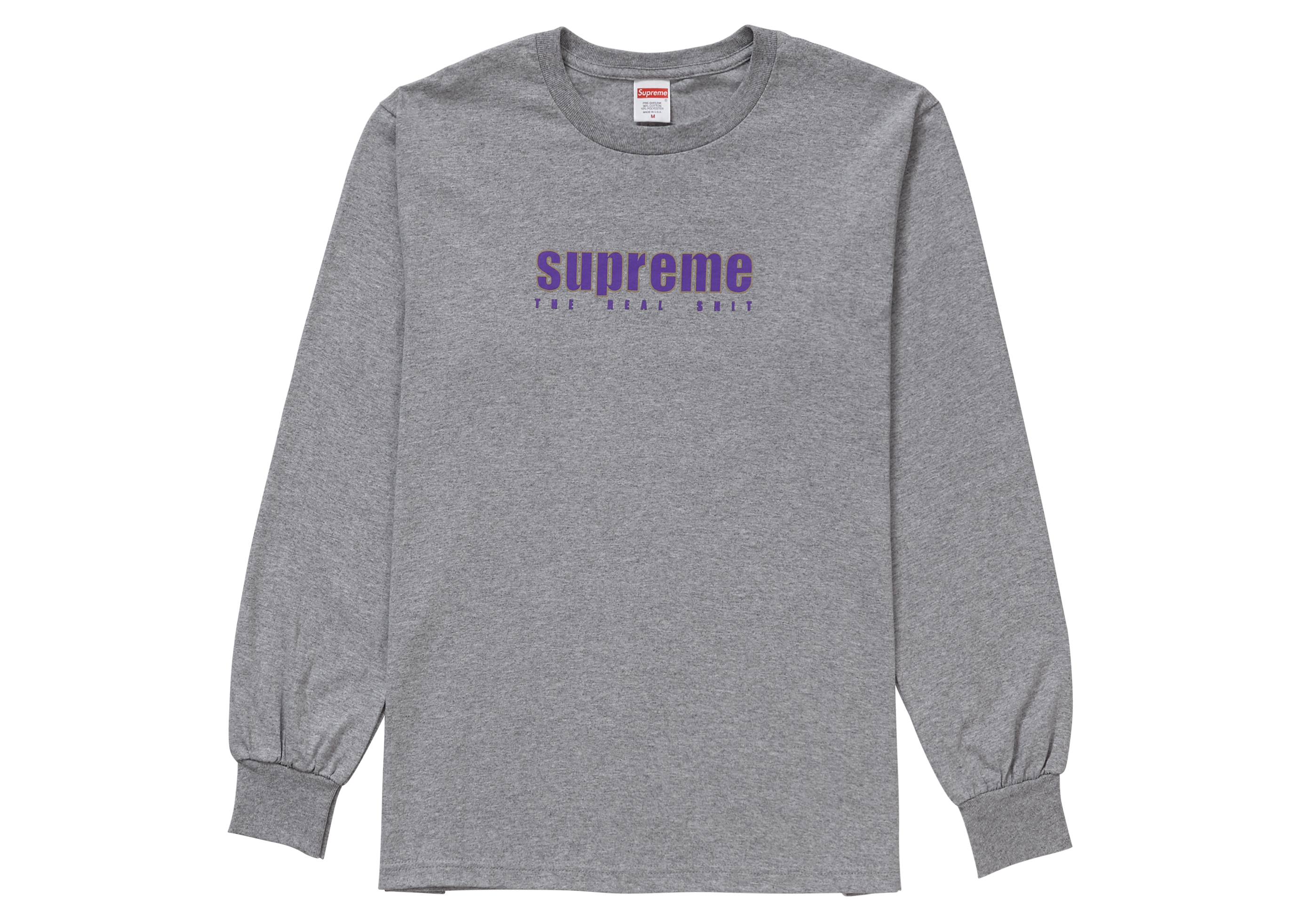 Supreme The Real Shit L/S Tee Heather Grey - SS19 Men's - US