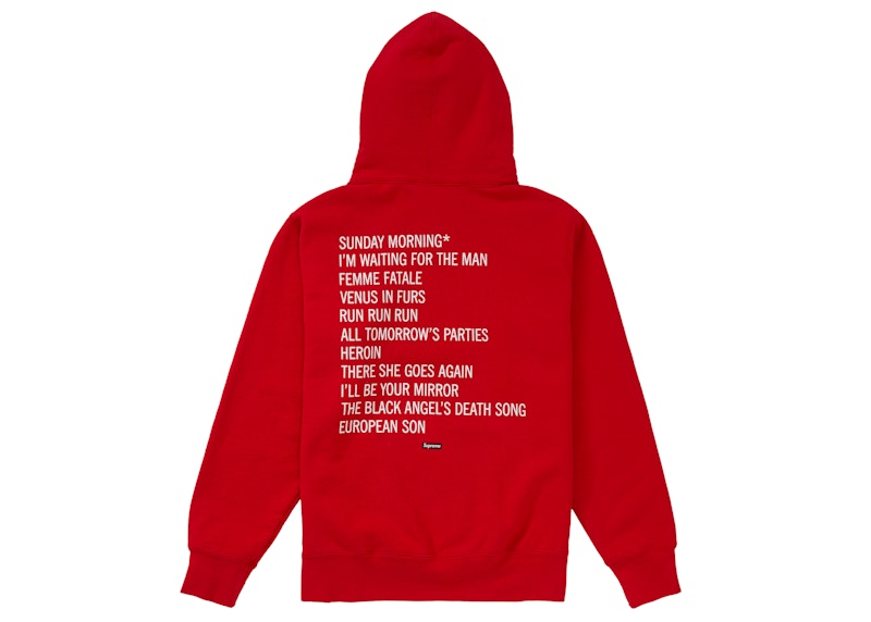 Supreme The Velvet Underground Hooded Sweatshirt Red Men s FW19 US