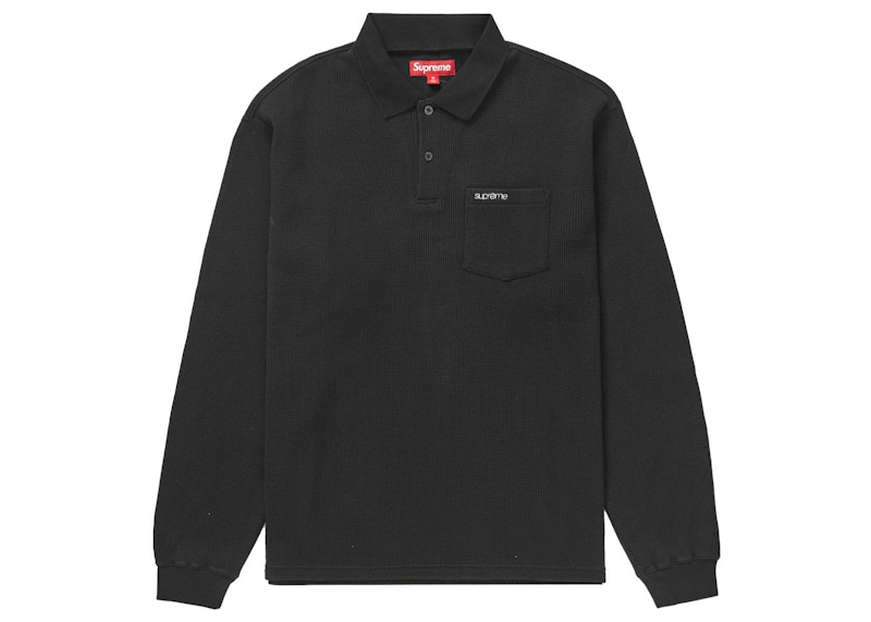 Supreme Thermal L/S Polo Black Men's - FW23 - US