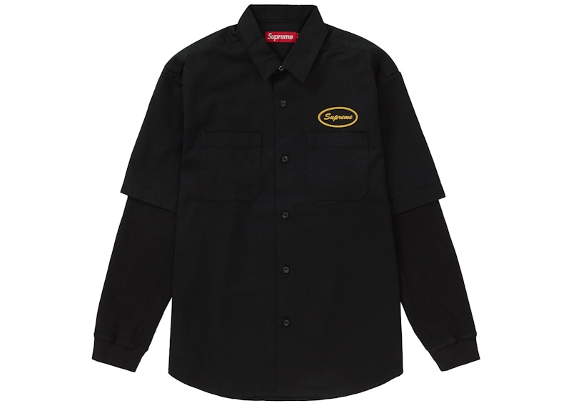 Supreme Thermal Sleeve Work Shirt Olive Men's - FW23 - US