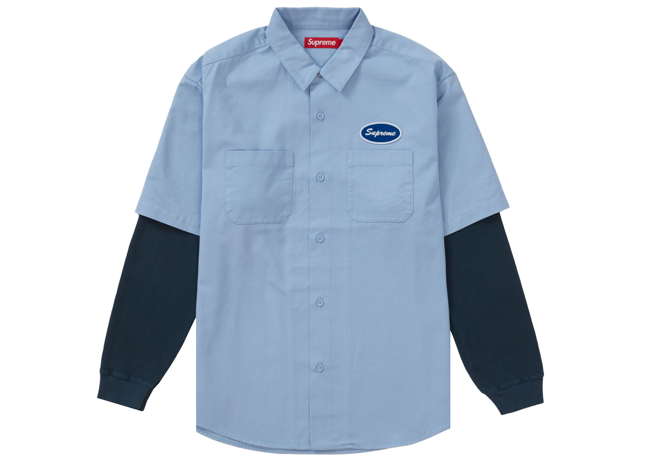 Supreme Thermal Sleeve Work Shirt Light Blue Men's - FW23 - US