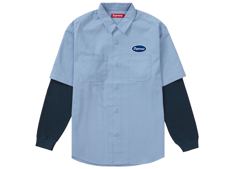 Supreme Thermal Sleeve Work Shirt Light Blue