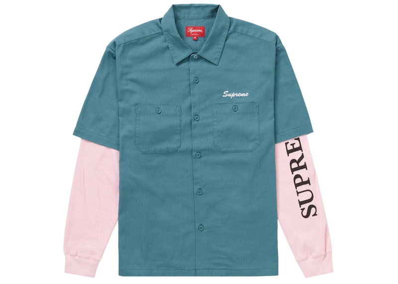 Supreme Thermal Work Shirt Blue Mサイズ