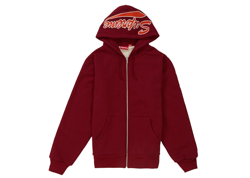 Supreme Tag Logo Hooded Sweatshirt Cardinal