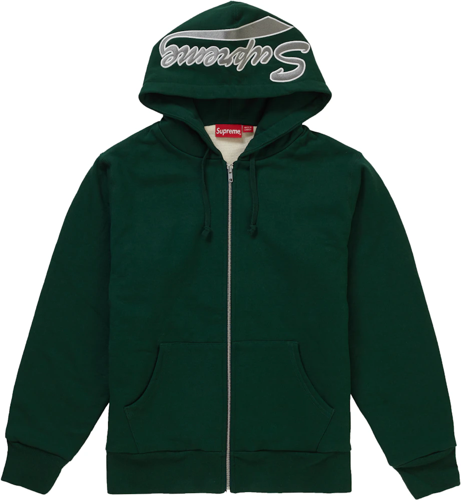 Supreme Thermal Zip Up Sweatshirt Dark Green Men's - FW18 - US