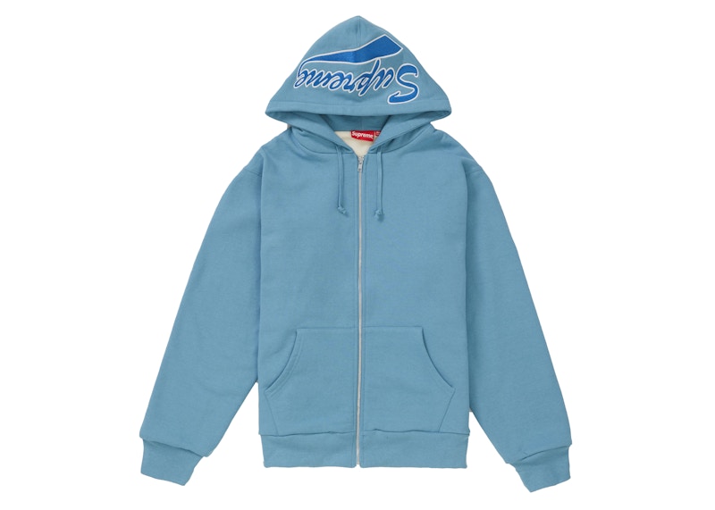 Supreme Thermal Zip Up Sweatshirt Dusty Blue