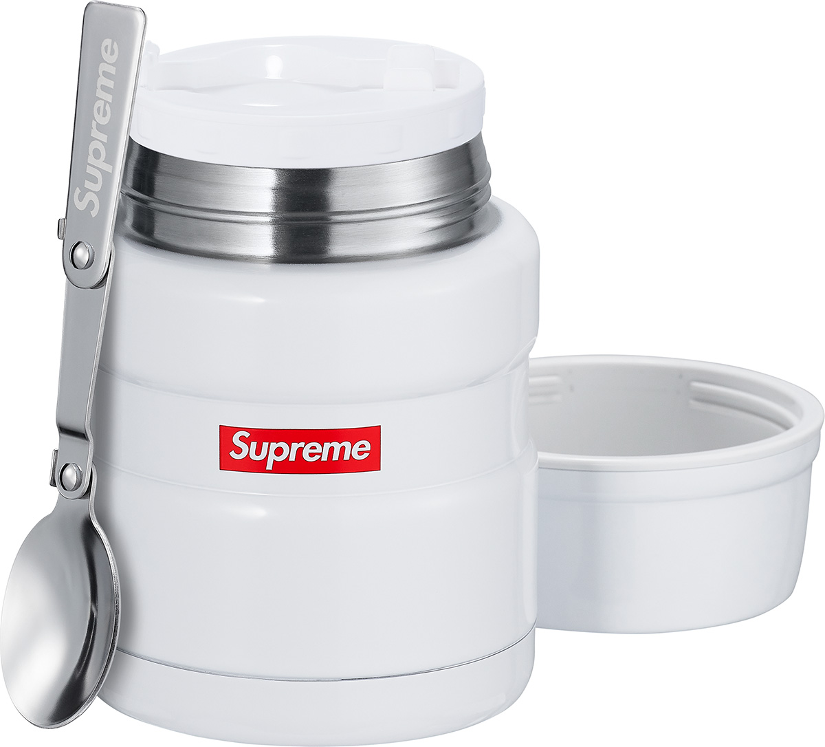Supreme Thermos Stainless King Food Jar and Spoon White