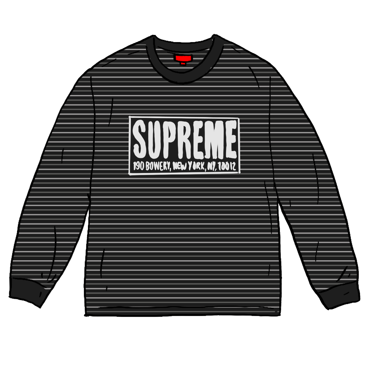 Supreme Thin Stripe L/S Top Black