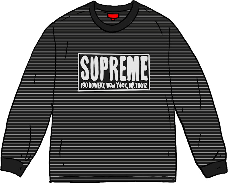 Supreme Thin Stripe L/S Top Black メンズ - SS21 - JP