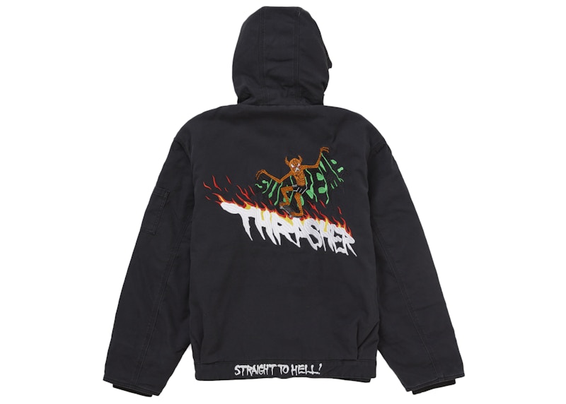 Supreme Thrasher Hooded Work Jacket Black Men's - FW24 - US