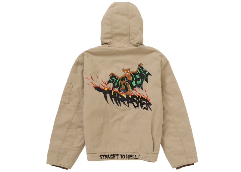 Supreme Thrasher Hooded Work Jacket Brown Men's - FW24 - US