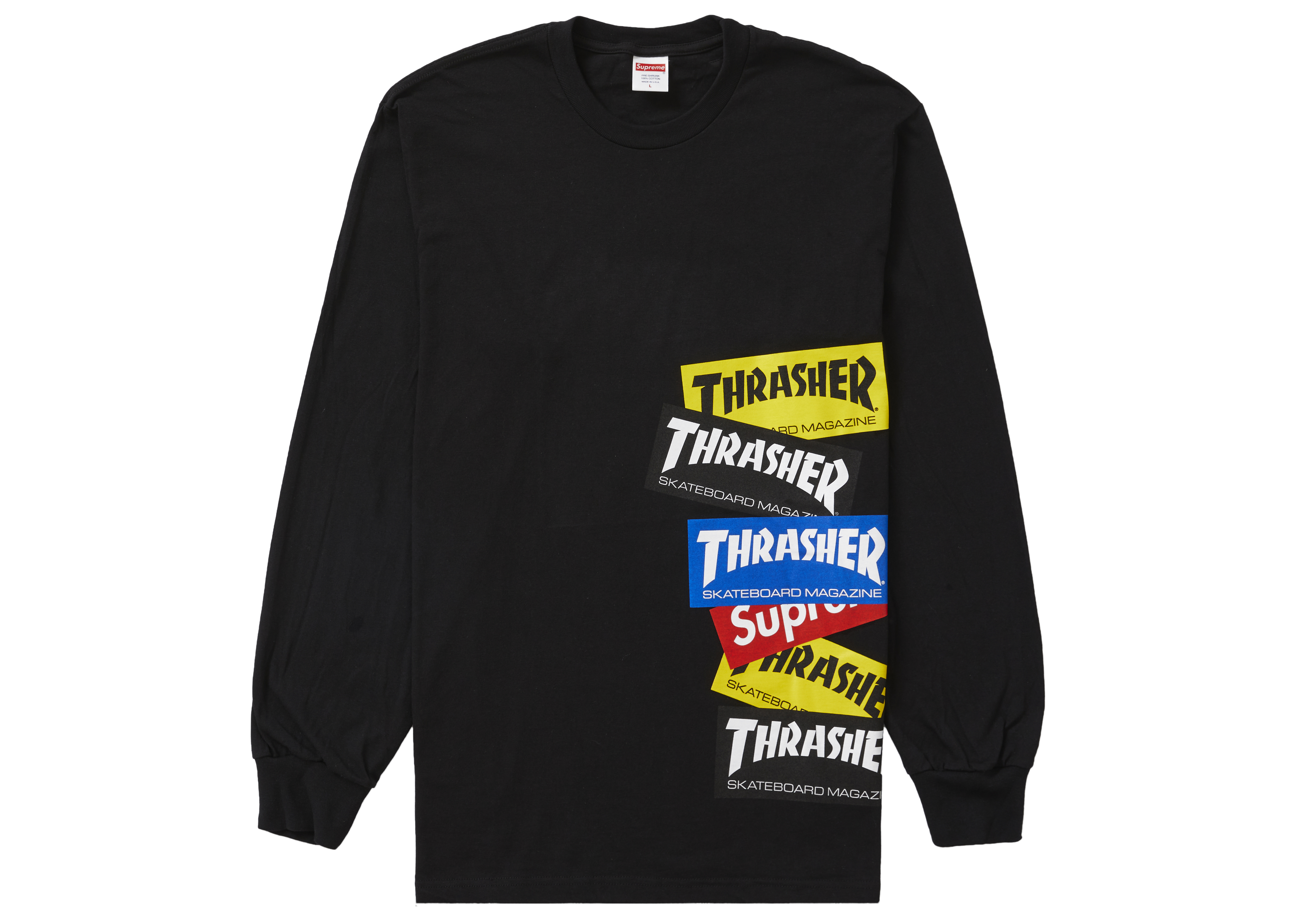 Supreme Thrasher Multi Logo L/S Tee Black