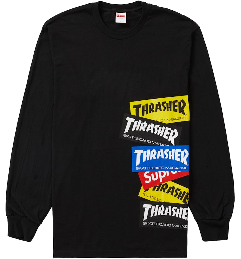 Supreme Thrasher Multi Logo L/S Tee Black Men's FW21 US