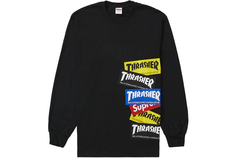 Supreme Thrasher Multi Logo L/S Tee Black