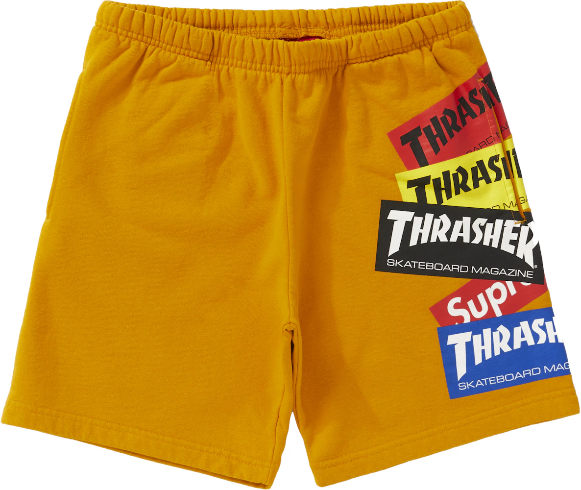 Supreme Thrasher Multi Logo Sweatshort Gold Men's - FW21 - US